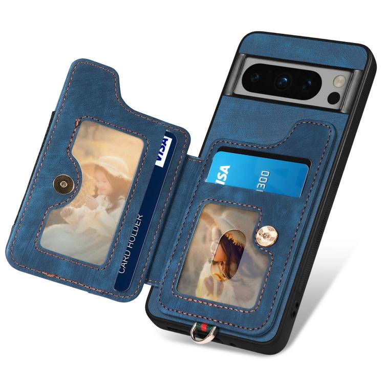 For Google Pixel 8 Pro Retro Skin-feel Ring Multi-card Wallet Phone Case