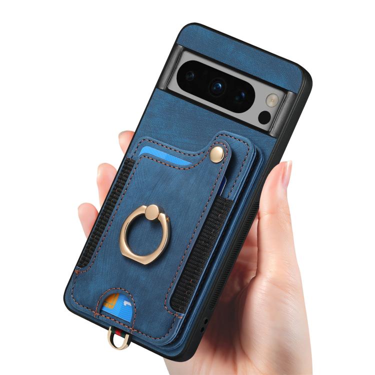 For Google Pixel 8 Pro Retro Skin-feel Ring Multi-card Wallet Phone Case