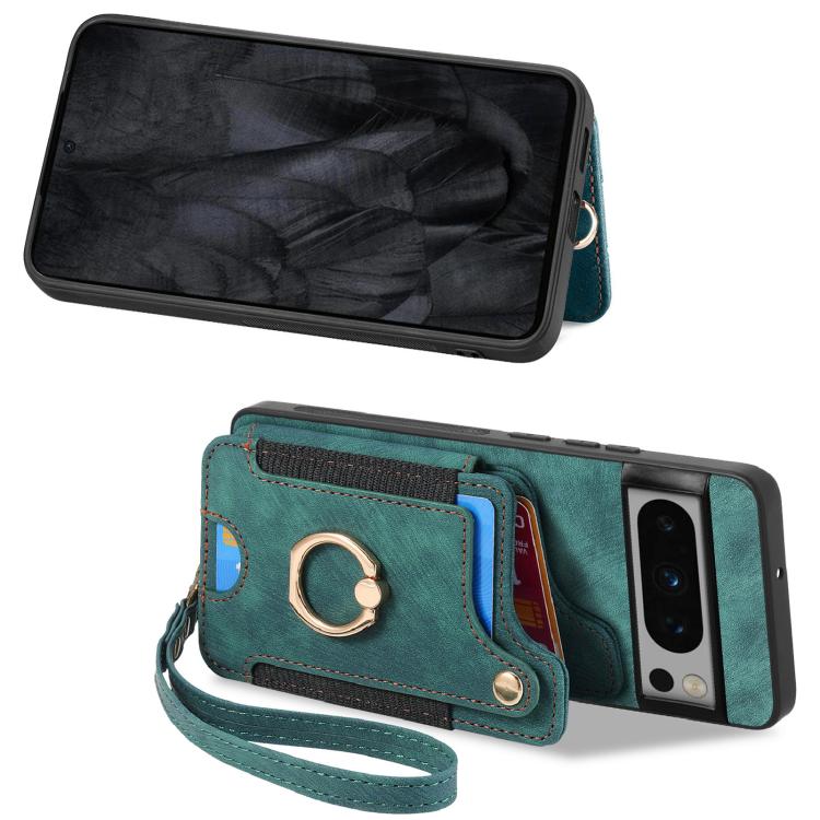 For Google Pixel 8 Pro Retro Skin-feel Ring Multi-card Wallet Phone Case