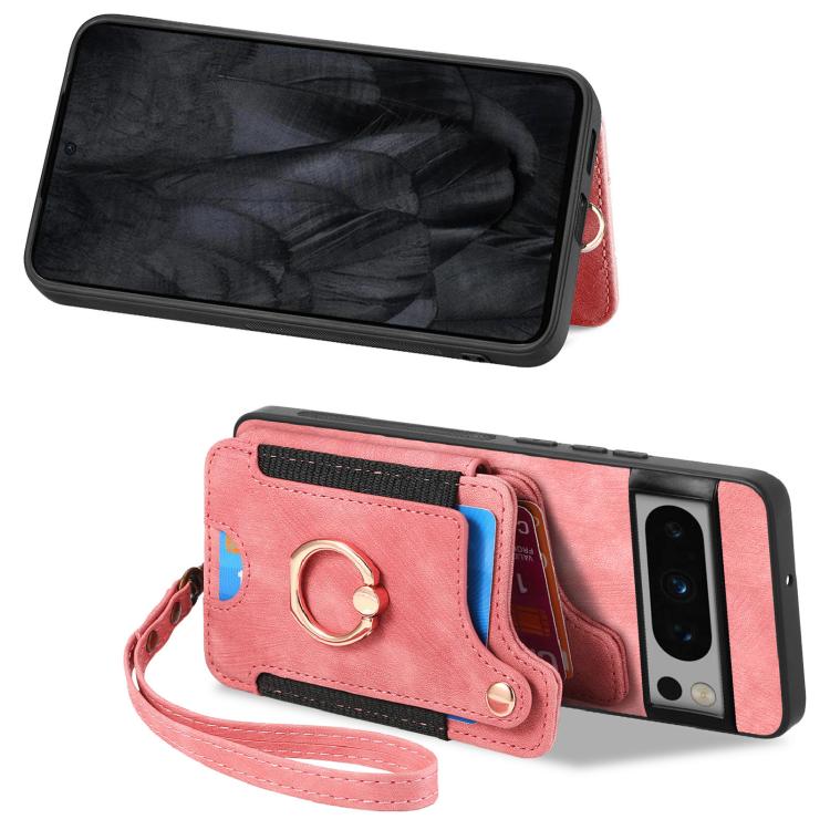 For Google Pixel 8 Pro Retro Skin-feel Ring Multi-card Wallet Phone Case