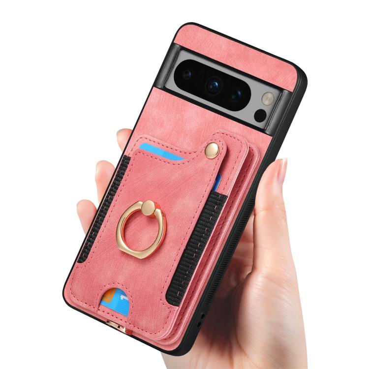 For Google Pixel 8 Pro Retro Skin-feel Ring Multi-card Wallet Phone Case