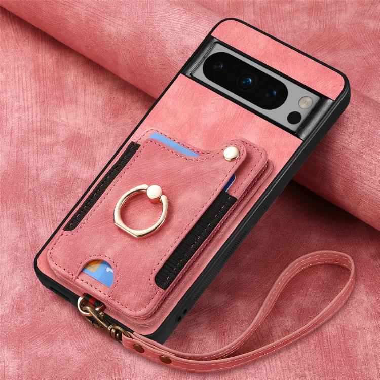 For Google Pixel 8 Pro Retro Skin-feel Ring Multi-card Wallet Phone Case