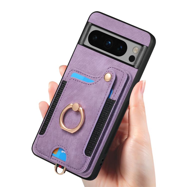 For Google Pixel 8 Pro Retro Skin-feel Ring Multi-card Wallet Phone Case