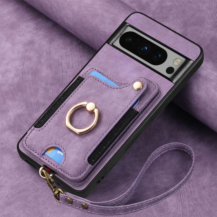 For Google Pixel 8 Pro Retro Skin-feel Ring Multi-card Wallet Phone Case