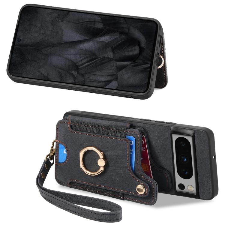For Google Pixel 8 Pro Retro Skin-feel Ring Multi-card Wallet Phone Case