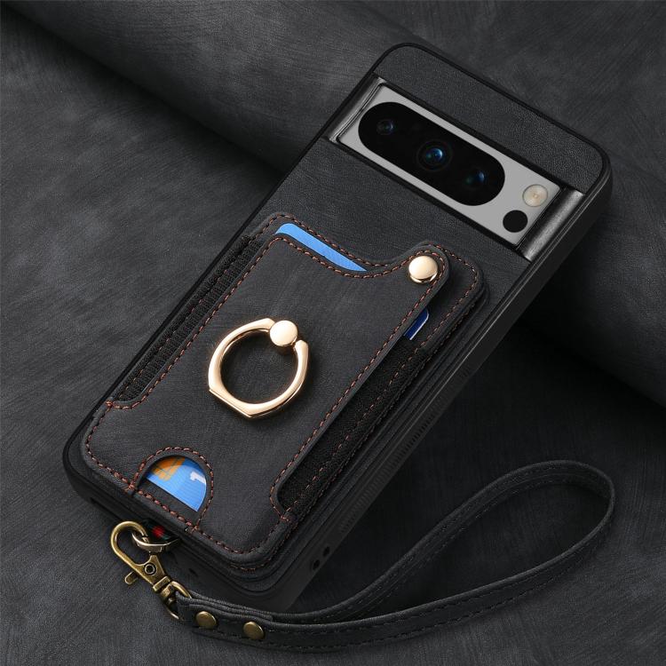 For Google Pixel 8 Pro Retro Skin-feel Ring Multi-card Wallet Phone Case
