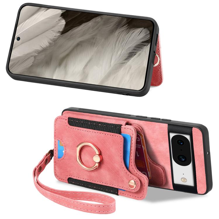 For Google Pixel 8 Retro Skin-feel Ring Multi-card Wallet Phone Case