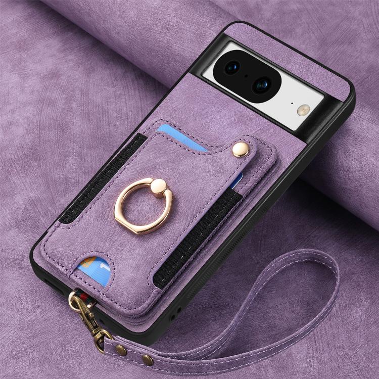 For Google Pixel 8 Retro Skin-feel Ring Multi-card Wallet Phone Case