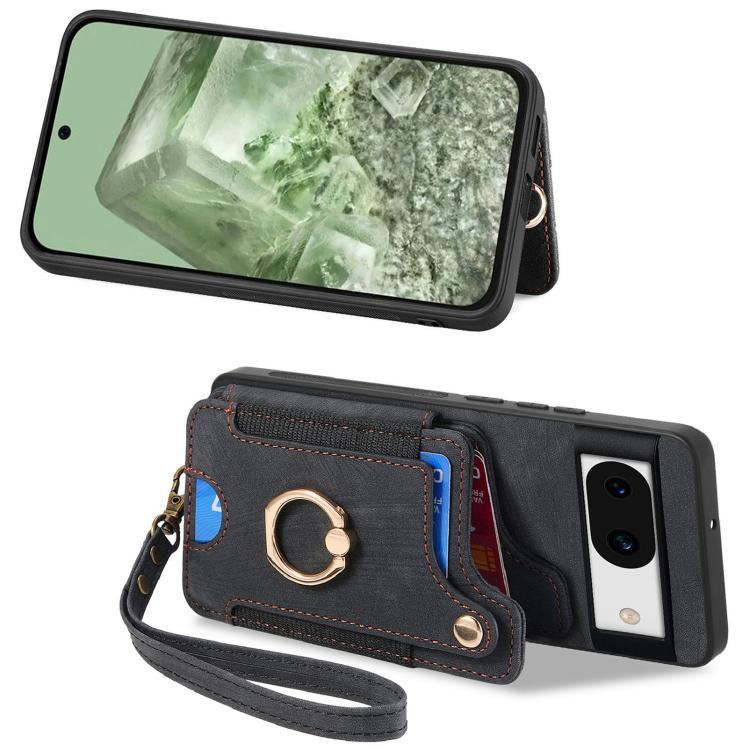 For Google Pixel 7a Retro Skin-feel Ring Multi-card Wallet Phone Case
