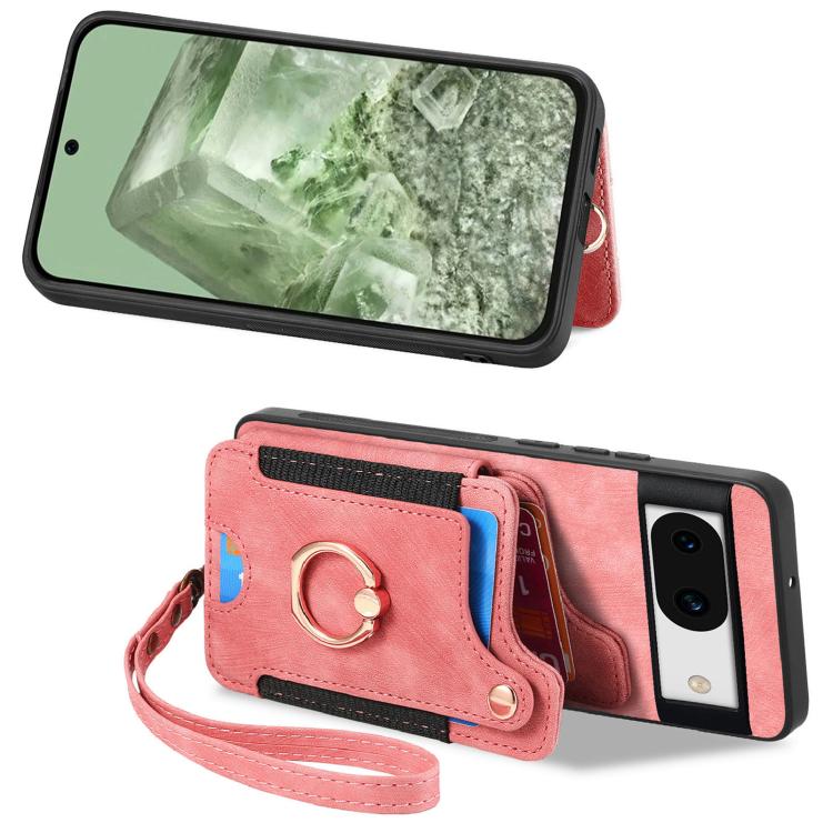 For Google Pixel 7a Retro Skin-feel Ring Multi-card Wallet Phone Case