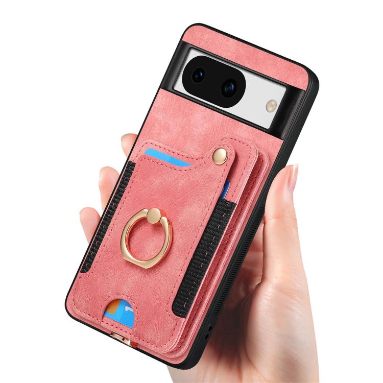 For Google Pixel 7a Retro Skin-feel Ring Multi-card Wallet Phone Case