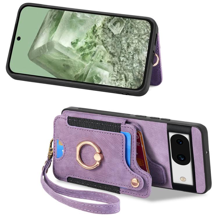 For Google Pixel 7a Retro Skin-feel Ring Multi-card Wallet Phone Case