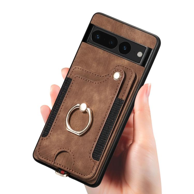 For Google Pixel 7 Pro Retro Skin-feel Ring Multi-card Wallet Phone Case