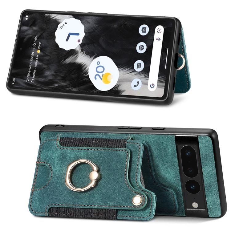 For Google Pixel 7 Pro Retro Skin-feel Ring Multi-card Wallet Phone Case