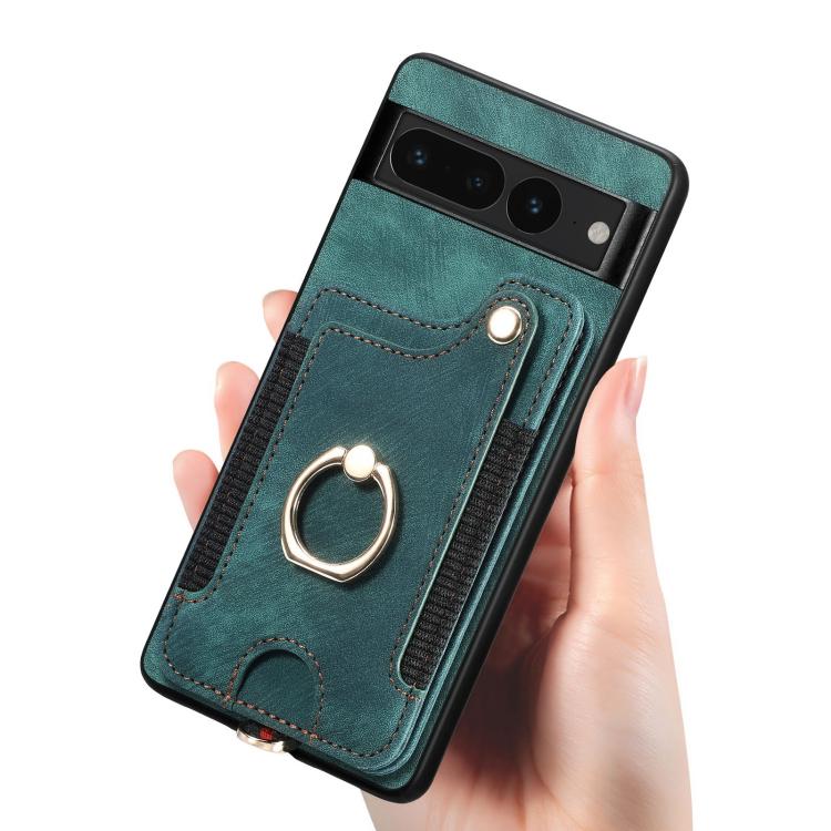 For Google Pixel 7 Pro Retro Skin-feel Ring Multi-card Wallet Phone Case