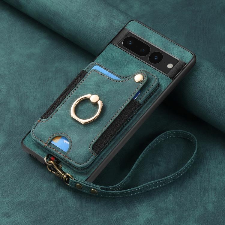 For Google Pixel 7 Pro Retro Skin-feel Ring Multi-card Wallet Phone Case