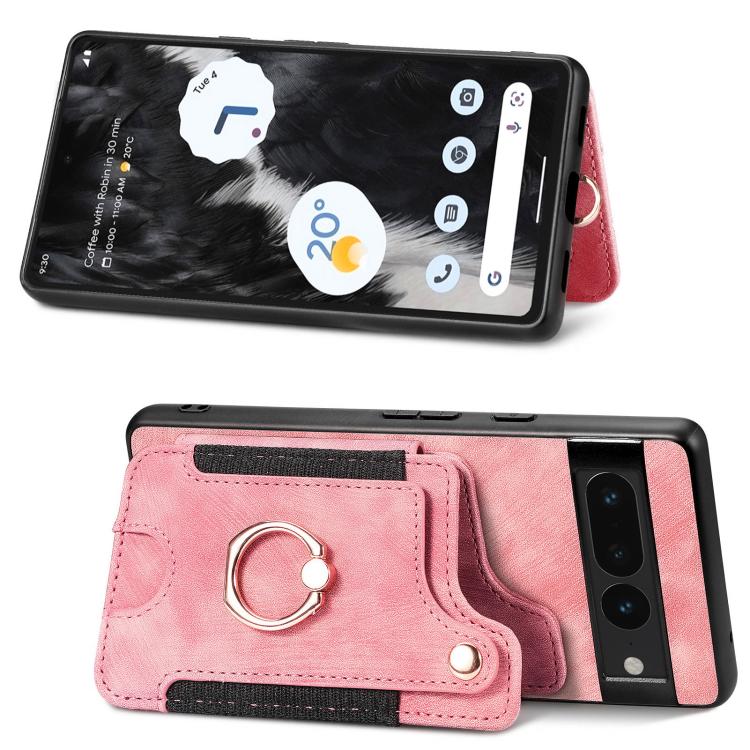 For Google Pixel 7 Pro Retro Skin-feel Ring Multi-card Wallet Phone Case