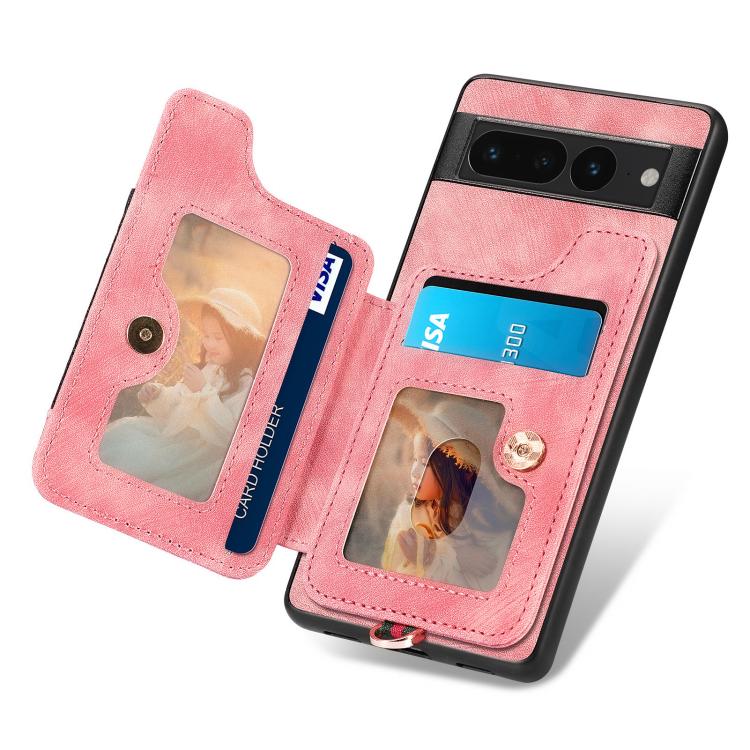 For Google Pixel 7 Pro Retro Skin-feel Ring Multi-card Wallet Phone Case