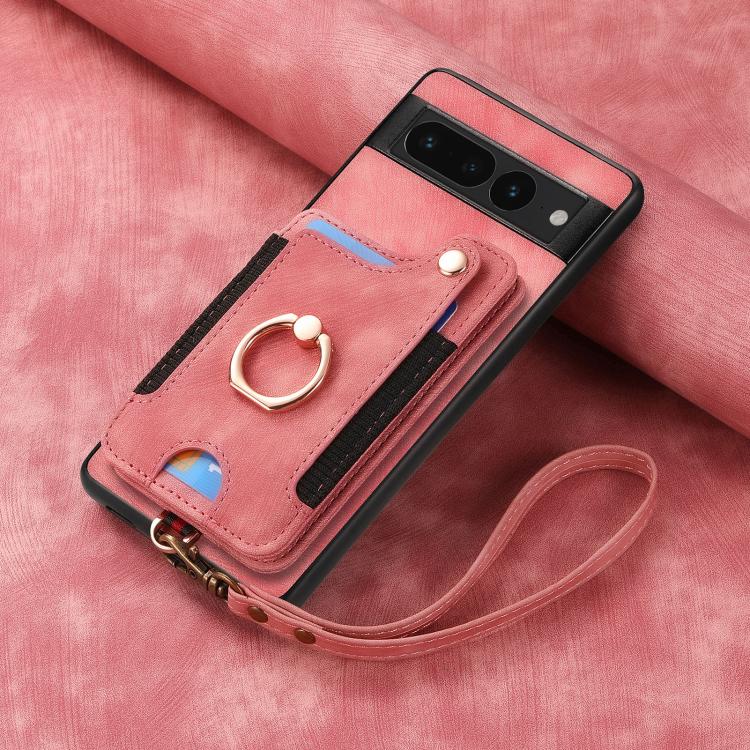 For Google Pixel 7 Pro Retro Skin-feel Ring Multi-card Wallet Phone Case