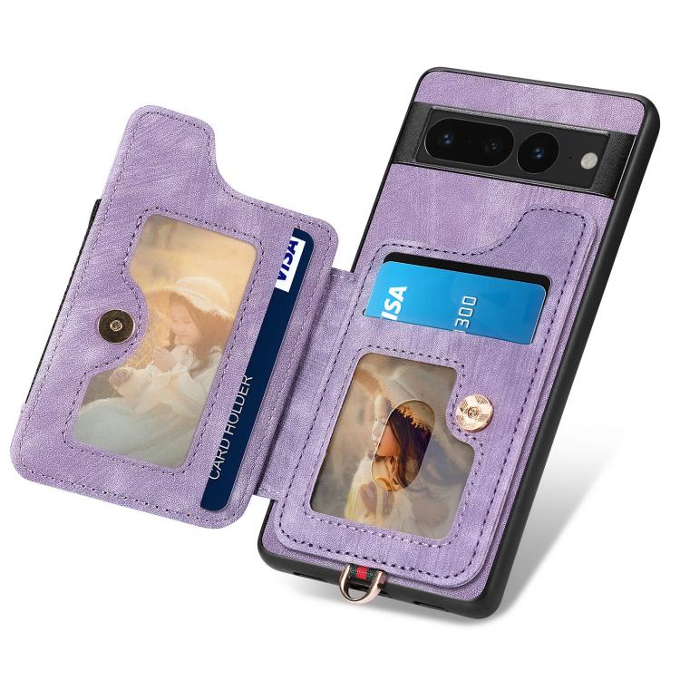 For Google Pixel 7 Pro Retro Skin-feel Ring Multi-card Wallet Phone Case