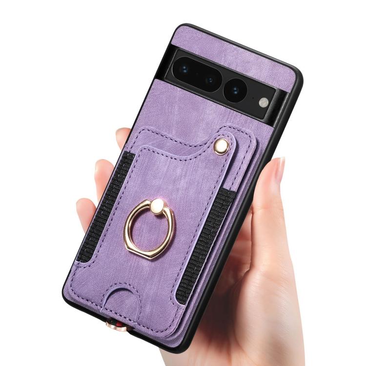 For Google Pixel 7 Pro Retro Skin-feel Ring Multi-card Wallet Phone Case