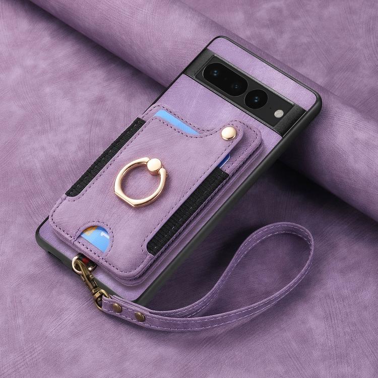 For Google Pixel 7 Pro Retro Skin-feel Ring Multi-card Wallet Phone Case