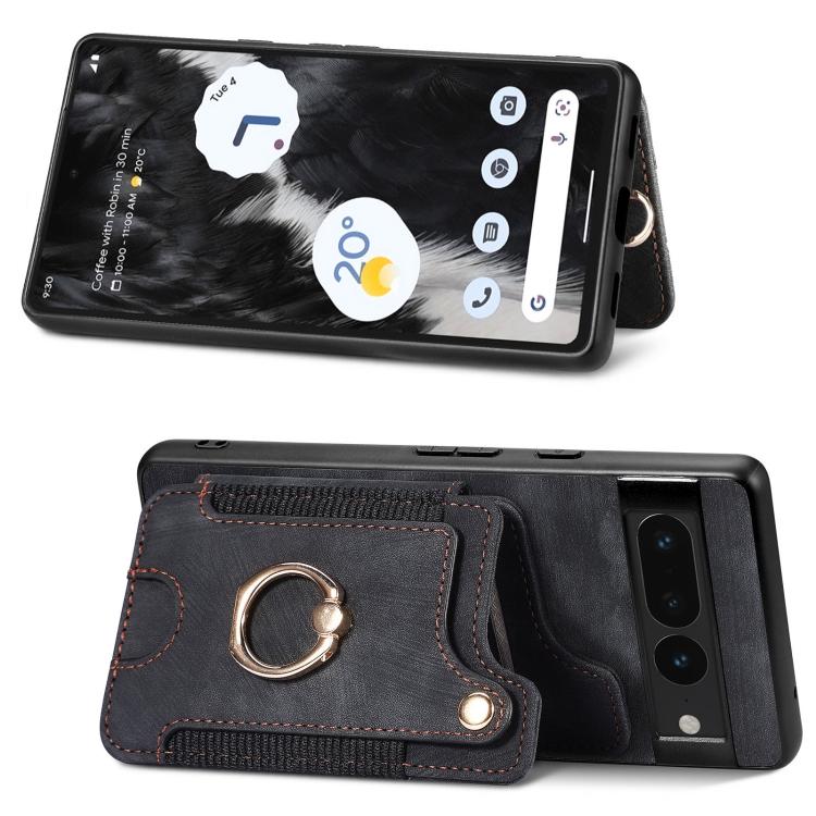 For Google Pixel 7 Pro Retro Skin-feel Ring Multi-card Wallet Phone Case