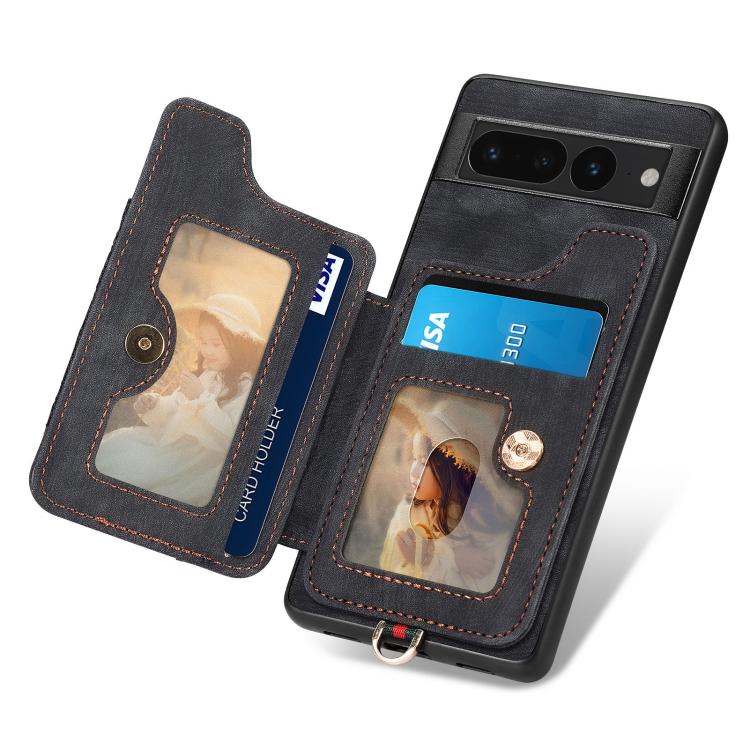For Google Pixel 7 Pro Retro Skin-feel Ring Multi-card Wallet Phone Case