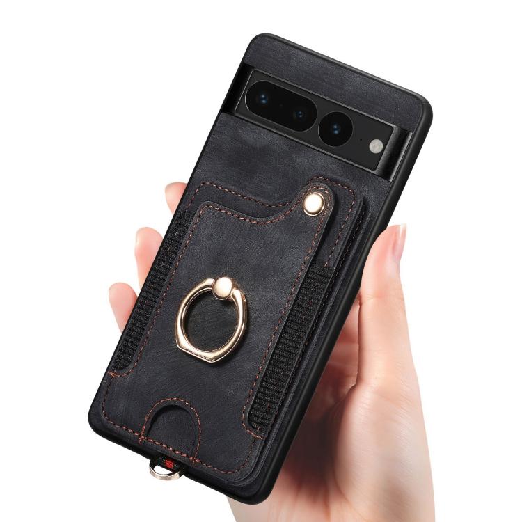 For Google Pixel 7 Pro Retro Skin-feel Ring Multi-card Wallet Phone Case