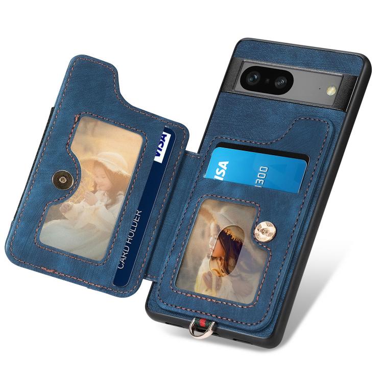 For Google Pixel 7 Retro Skin-feel Ring Multi-card Wallet Phone Case