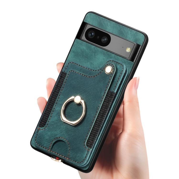 For Google Pixel 7 Retro Skin-feel Ring Multi-card Wallet Phone Case
