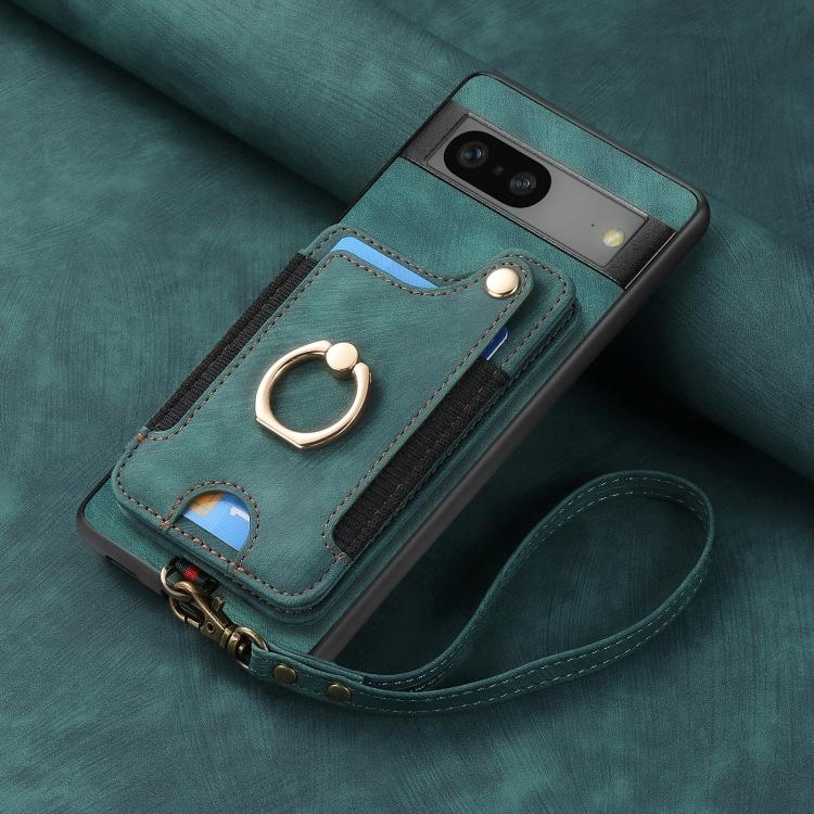 For Google Pixel 7 Retro Skin-feel Ring Multi-card Wallet Phone Case