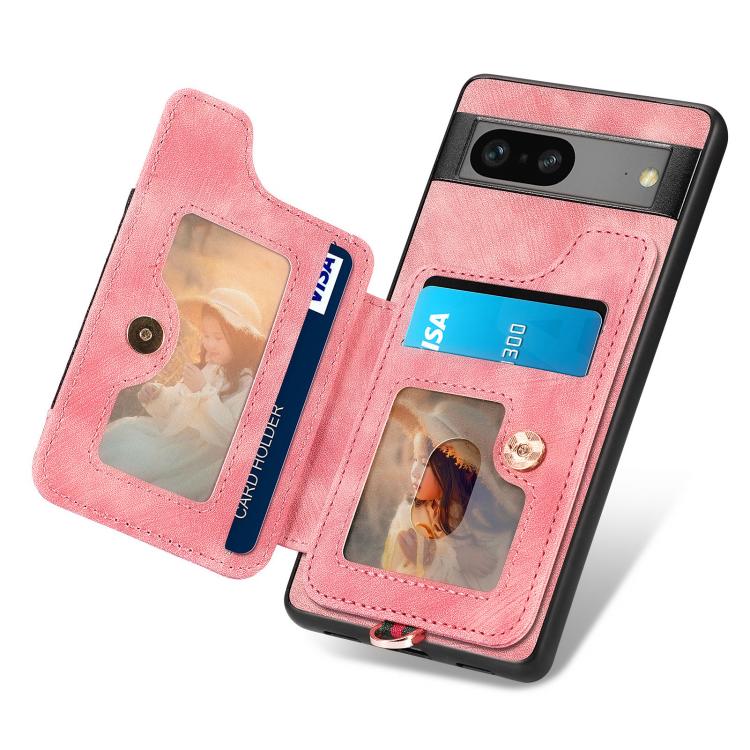 For Google Pixel 7 Retro Skin-feel Ring Multi-card Wallet Phone Case