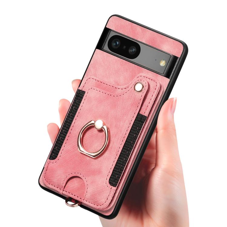 For Google Pixel 7 Retro Skin-feel Ring Multi-card Wallet Phone Case