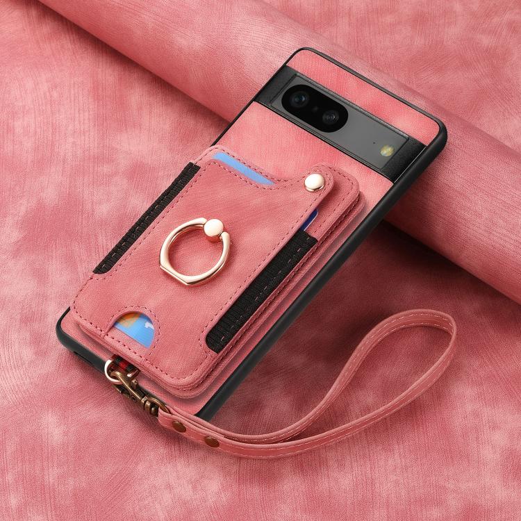 For Google Pixel 7 Retro Skin-feel Ring Multi-card Wallet Phone Case