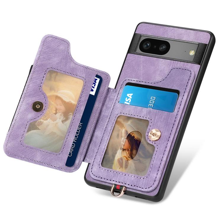 For Google Pixel 7 Retro Skin-feel Ring Multi-card Wallet Phone Case