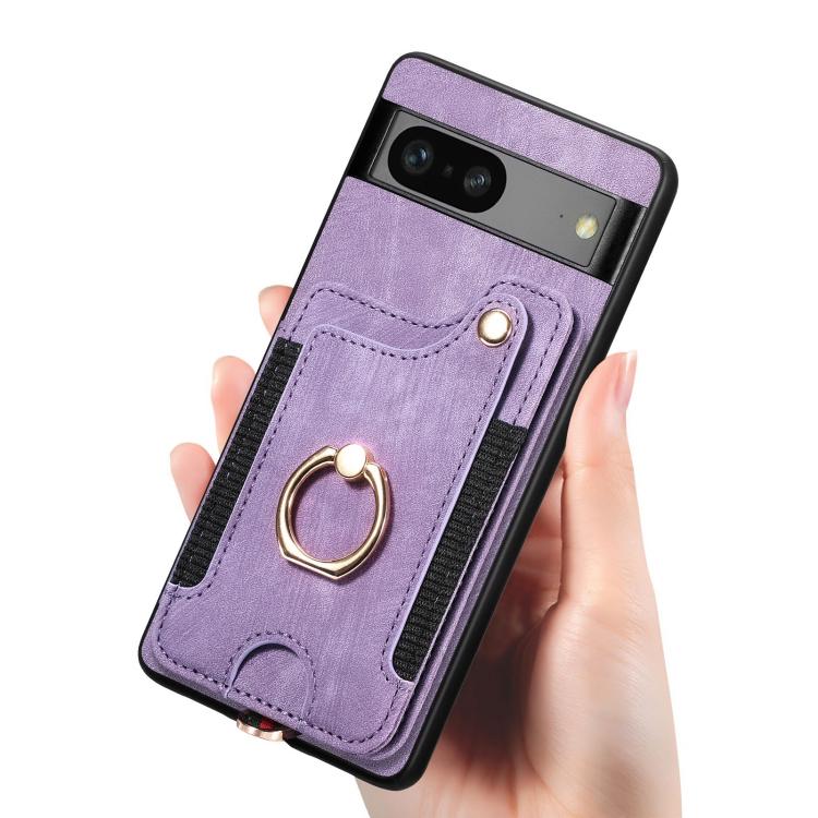 For Google Pixel 7 Retro Skin-feel Ring Multi-card Wallet Phone Case