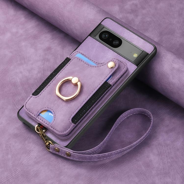 For Google Pixel 7 Retro Skin-feel Ring Multi-card Wallet Phone Case