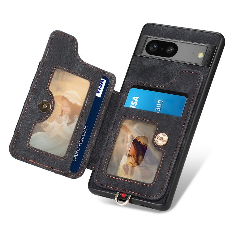 For Google Pixel 7 Retro Skin-feel Ring Multi-card Wallet Phone Case