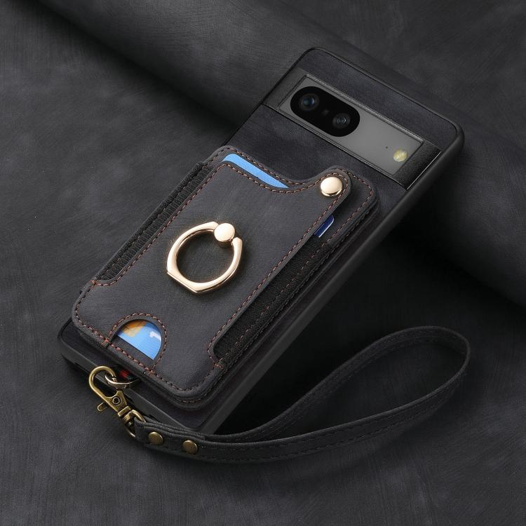 For Google Pixel 7 Retro Skin-feel Ring Multi-card Wallet Phone Case