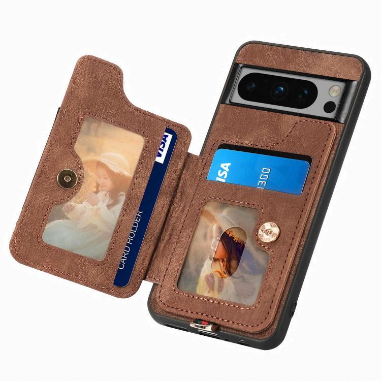 For Google Pixel 6a Retro Skin-feel Ring Multi-card Wallet Phone Case