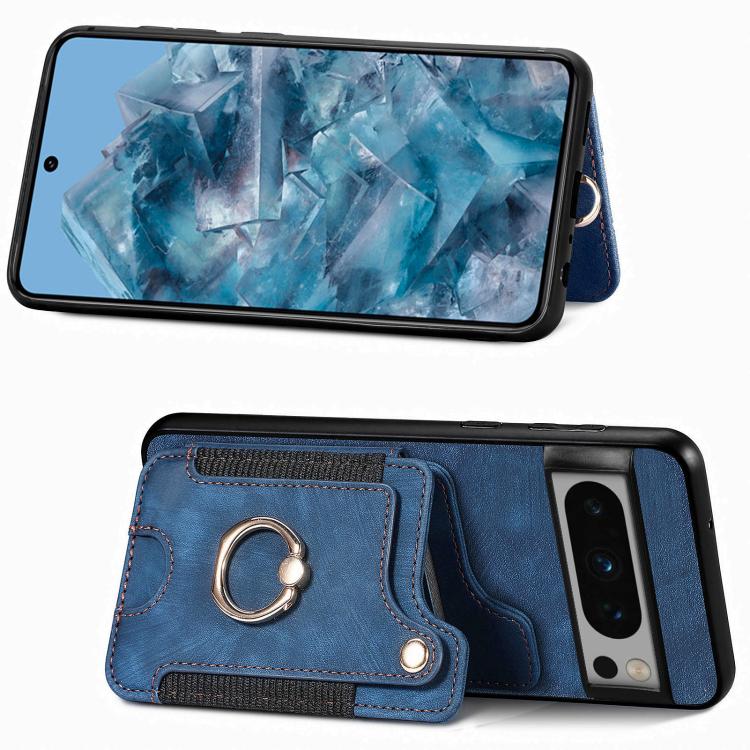 For Google Pixel 6a Retro Skin-feel Ring Multi-card Wallet Phone Case