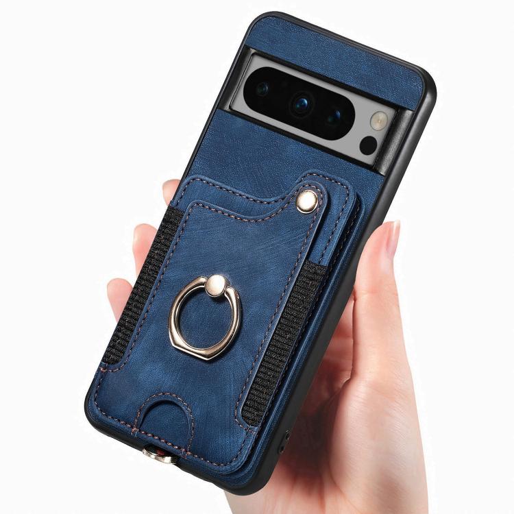 For Google Pixel 6a Retro Skin-feel Ring Multi-card Wallet Phone Case