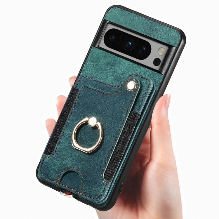 For Google Pixel 6a Retro Skin-feel Ring Multi-card Wallet Phone Case