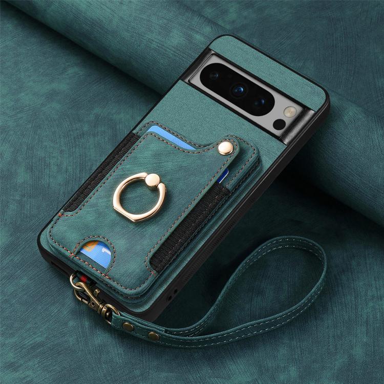 For Google Pixel 6a Retro Skin-feel Ring Multi-card Wallet Phone Case