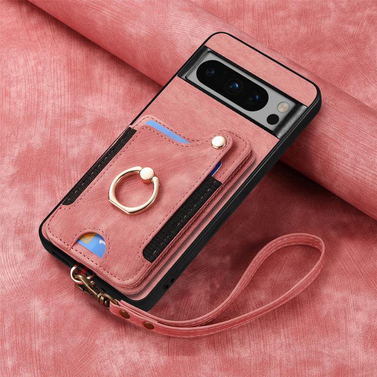 For Google Pixel 6a Retro Skin-feel Ring Multi-card Wallet Phone Case