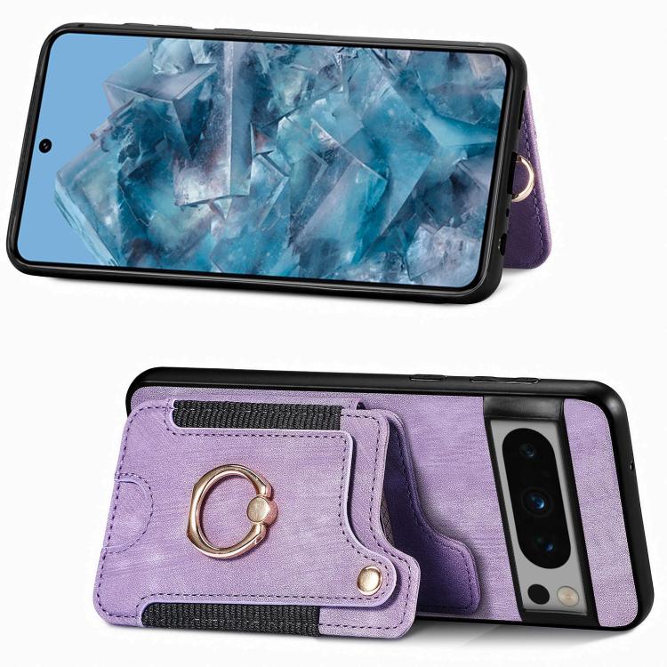 For Google Pixel 6a Retro Skin-feel Ring Multi-card Wallet Phone Case