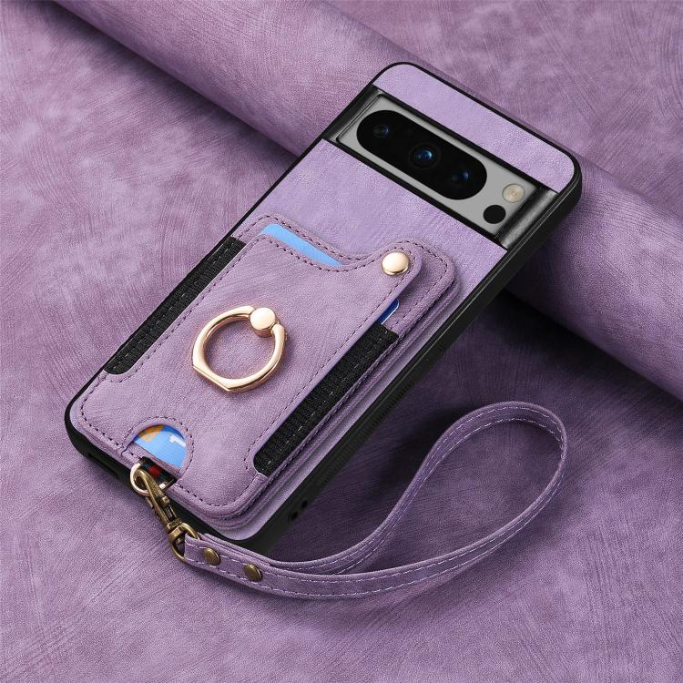 For Google Pixel 6a Retro Skin-feel Ring Multi-card Wallet Phone Case