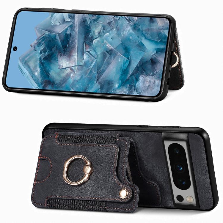 For Google Pixel 6a Retro Skin-feel Ring Multi-card Wallet Phone Case