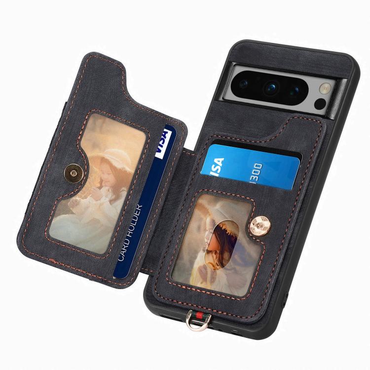 For Google Pixel 6a Retro Skin-feel Ring Multi-card Wallet Phone Case